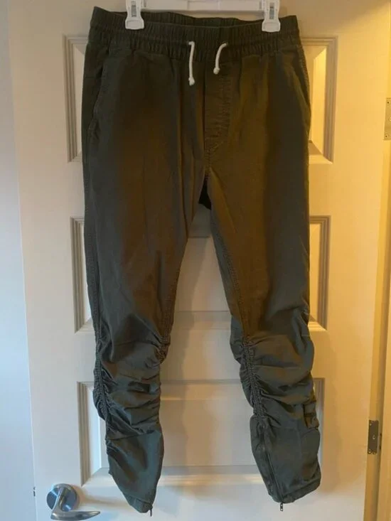 H&M Olive Green Ruched Drawstring Joggers - Picture 3 of 9